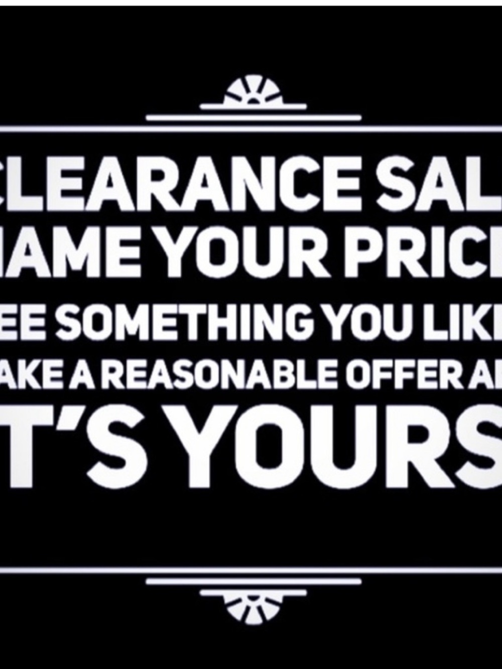 Clearance Sale